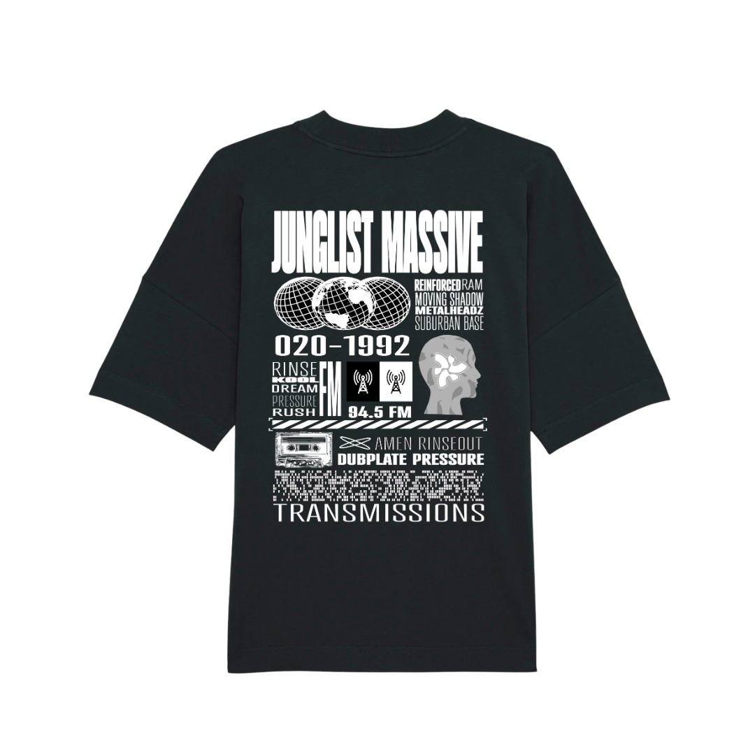 Jungle Origins Tee Black – 90s Jungle Music & Pirate Radio T-Shirt