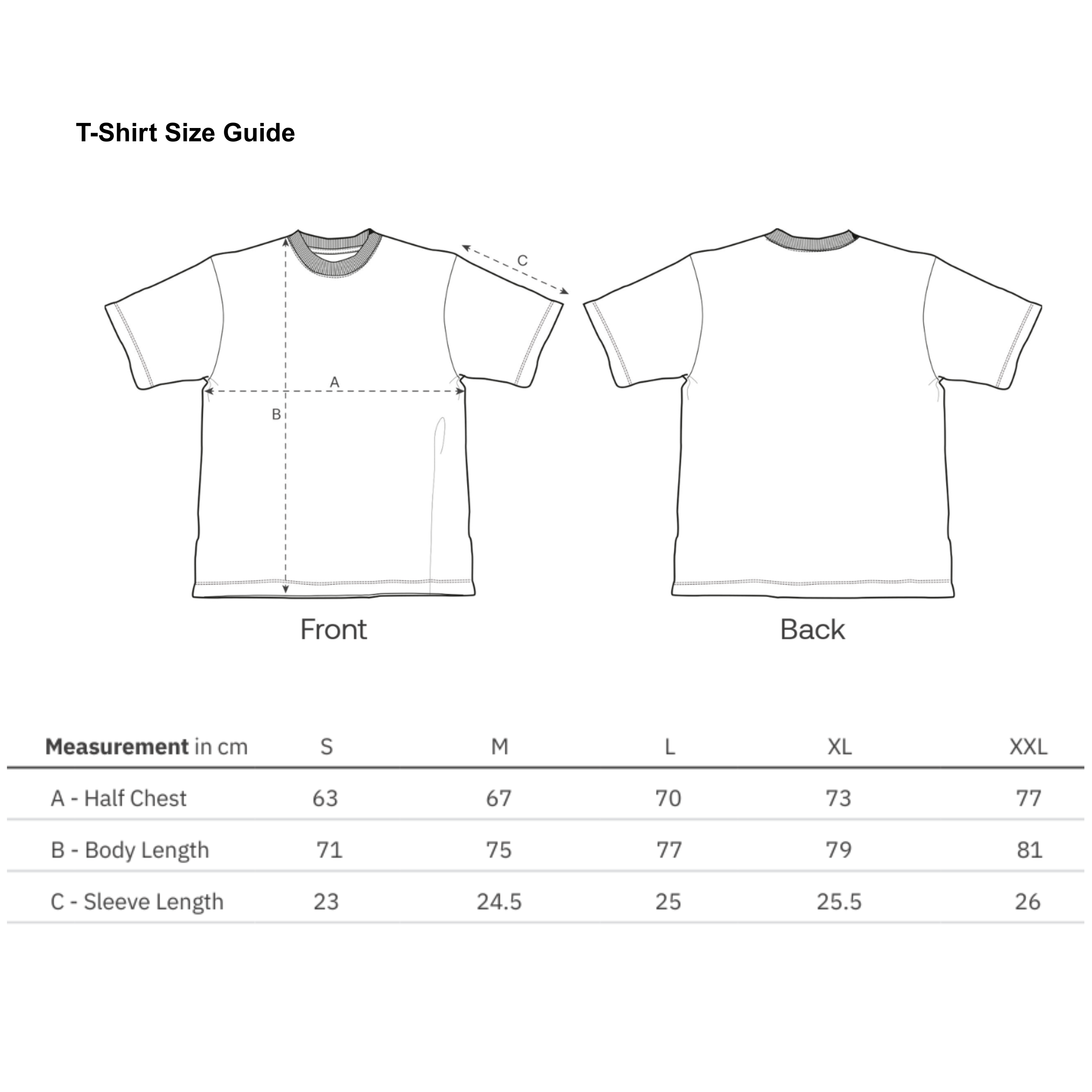 Culture Collective boxy fit tshirt size guide