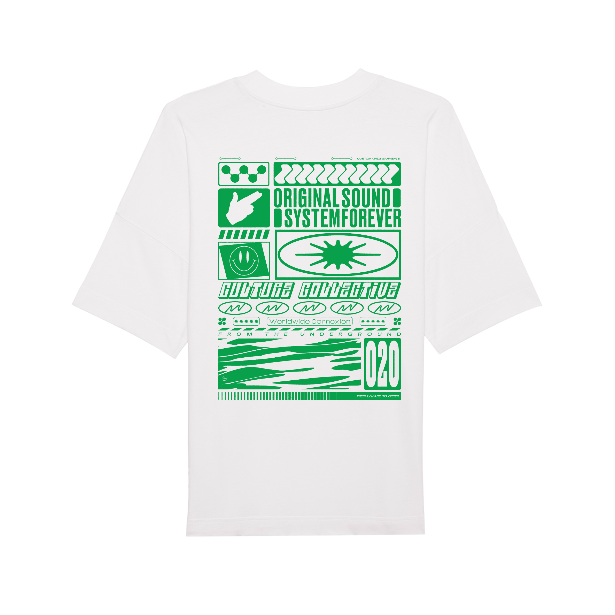 ミュージシャン HOPELESS Records around00 Tshirt green Sound System® Tee Green – 90s Rave Flyer & Sound System T-Shirt