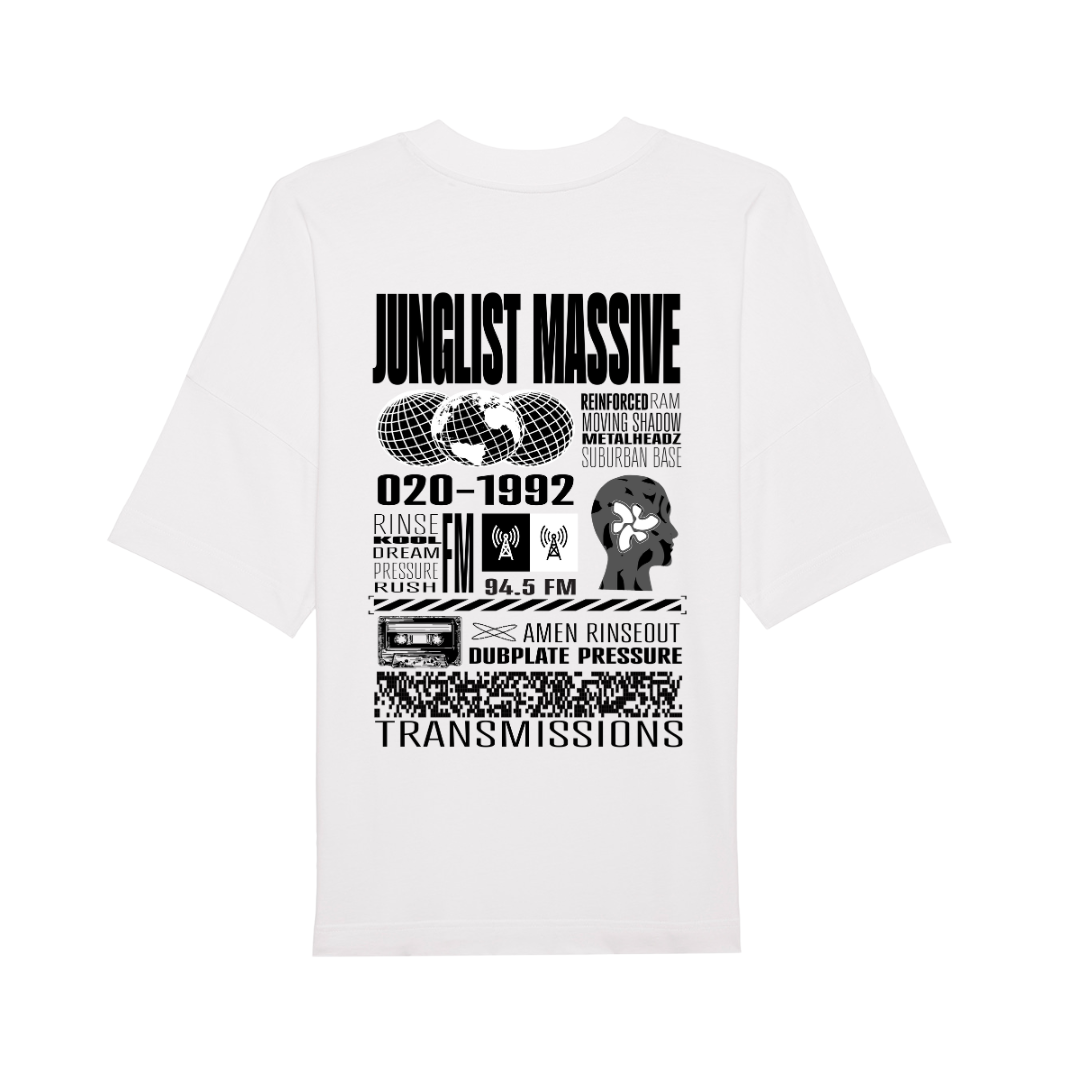 Jungle Origins Tee White – 90s Jungle Music & Pirate Radio T-Shirt