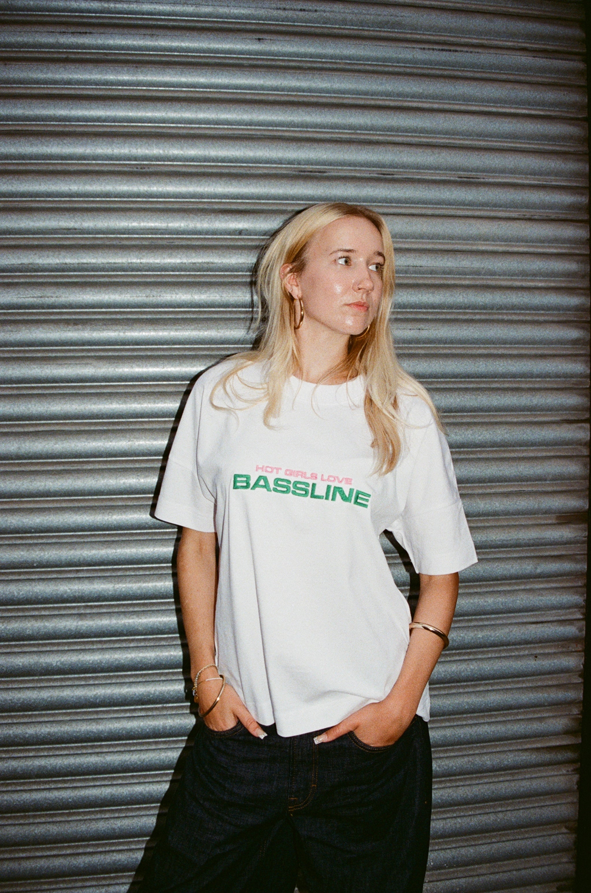 Culture Collective Hot Girls Love Bassline tee embroidery detail