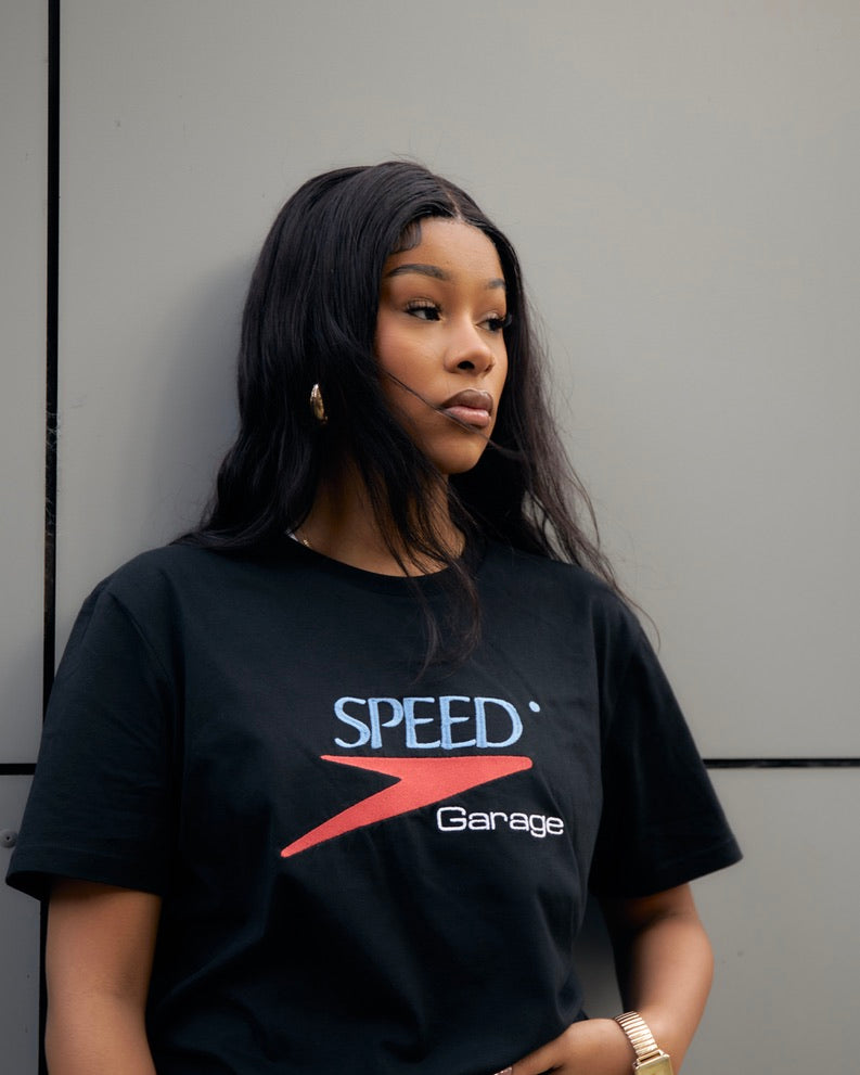 SPEED GARAGE EMBROIDERED TEE BLACK