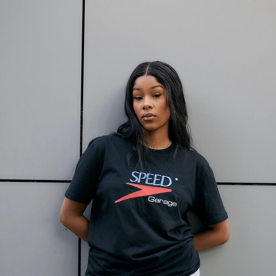 SPEED GARAGE EMBROIDERED TEE BLACK