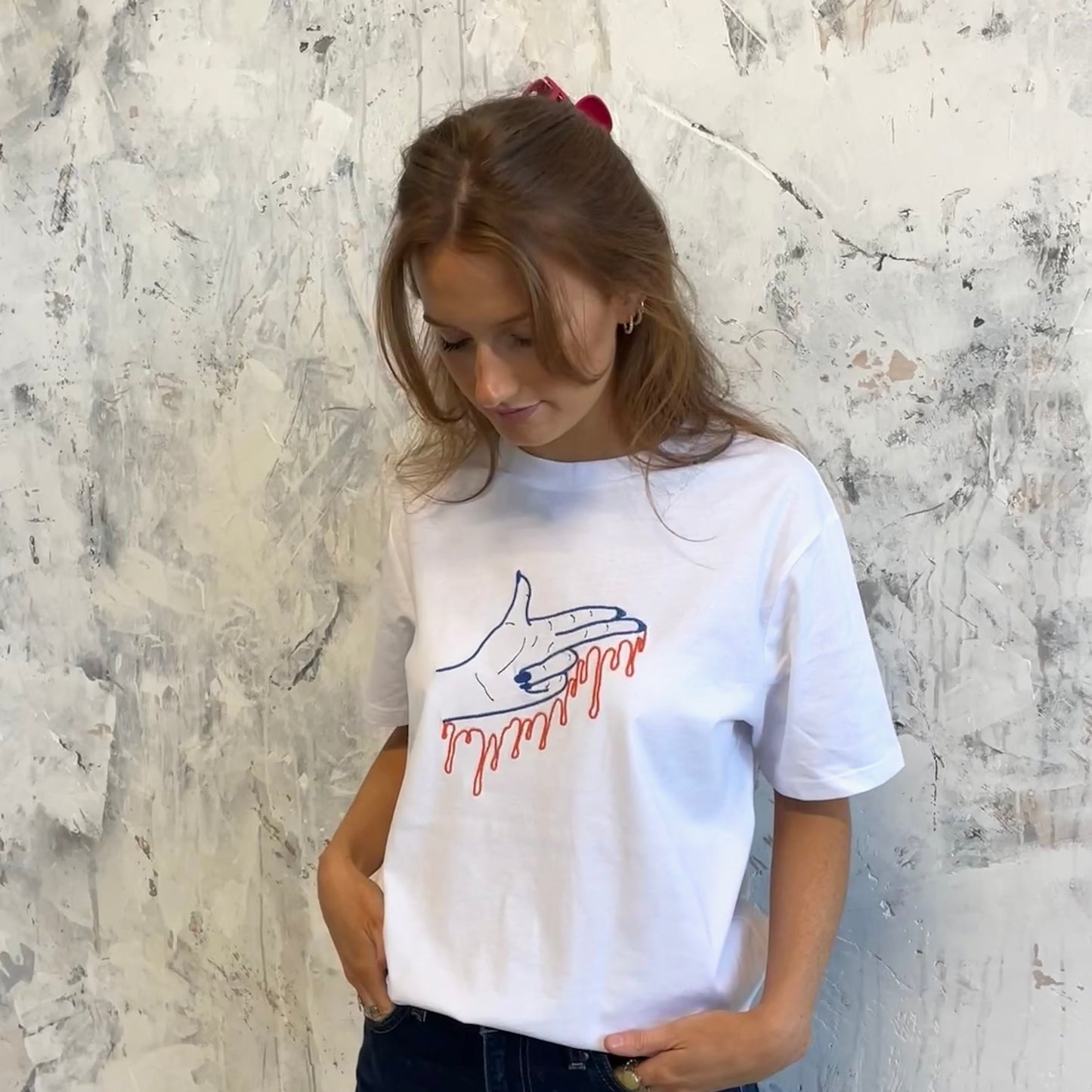 DRIPPY GUN FINGER TEE WHITE