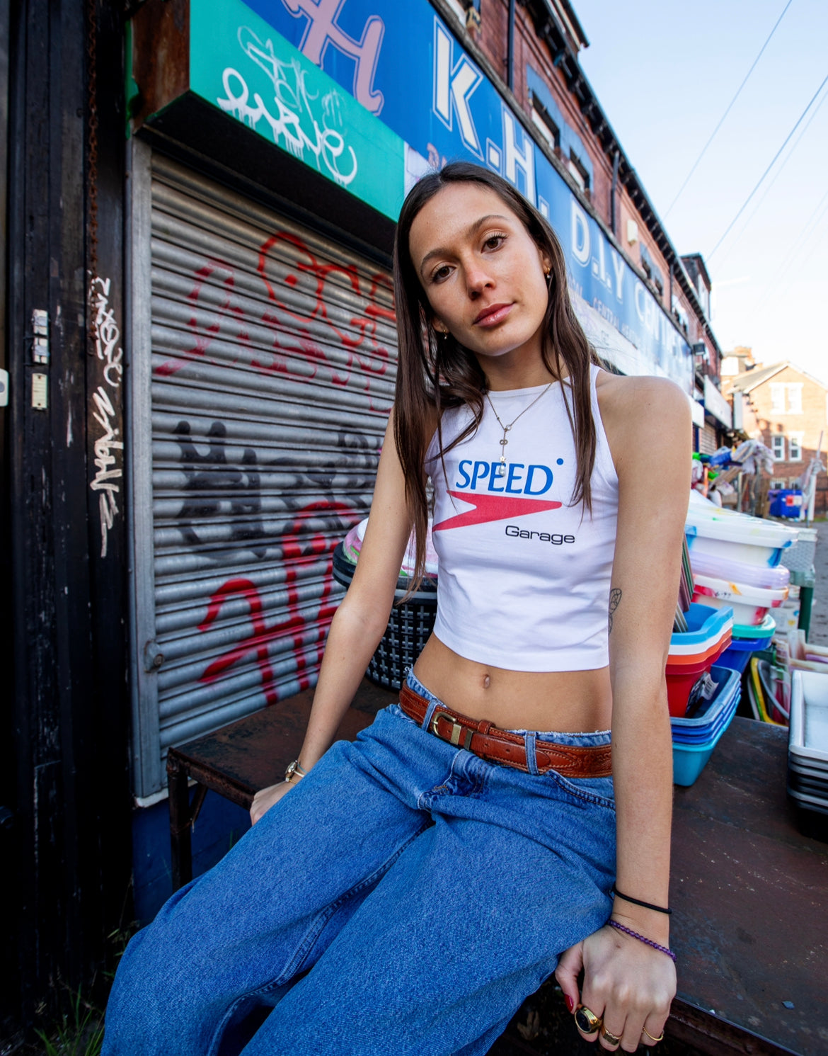 SPEED GARAGE CROP TOP WHITE