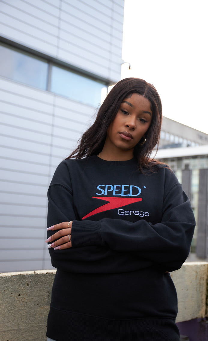 SPEED GARAGE EMBROIDERED SWEATSHIRT BLACK