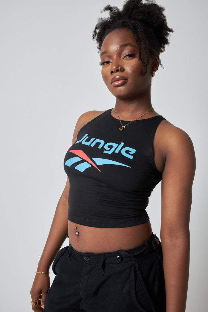 JUNGLE SPORTS CROP TOP BLACK
