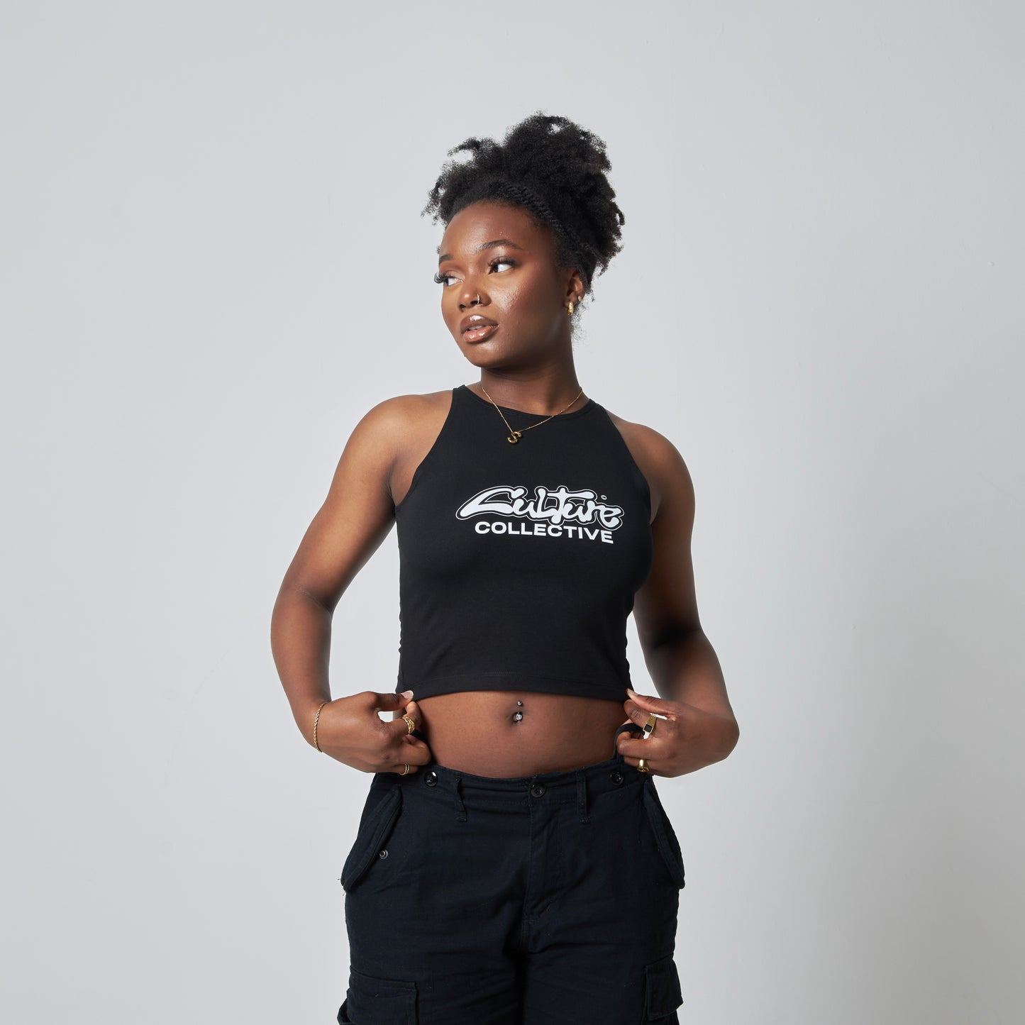 CULTURE COLLECTIVE OG MONO CROP TOP BLACK