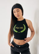 Bassline rave crop top black