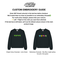 Bassline streetwear custom embroidered sweatshirt