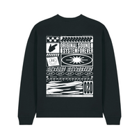 Black Sound System sweatshirt rave flyer design