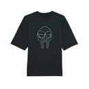 Black embroidered MF DOOM mask t-shirt