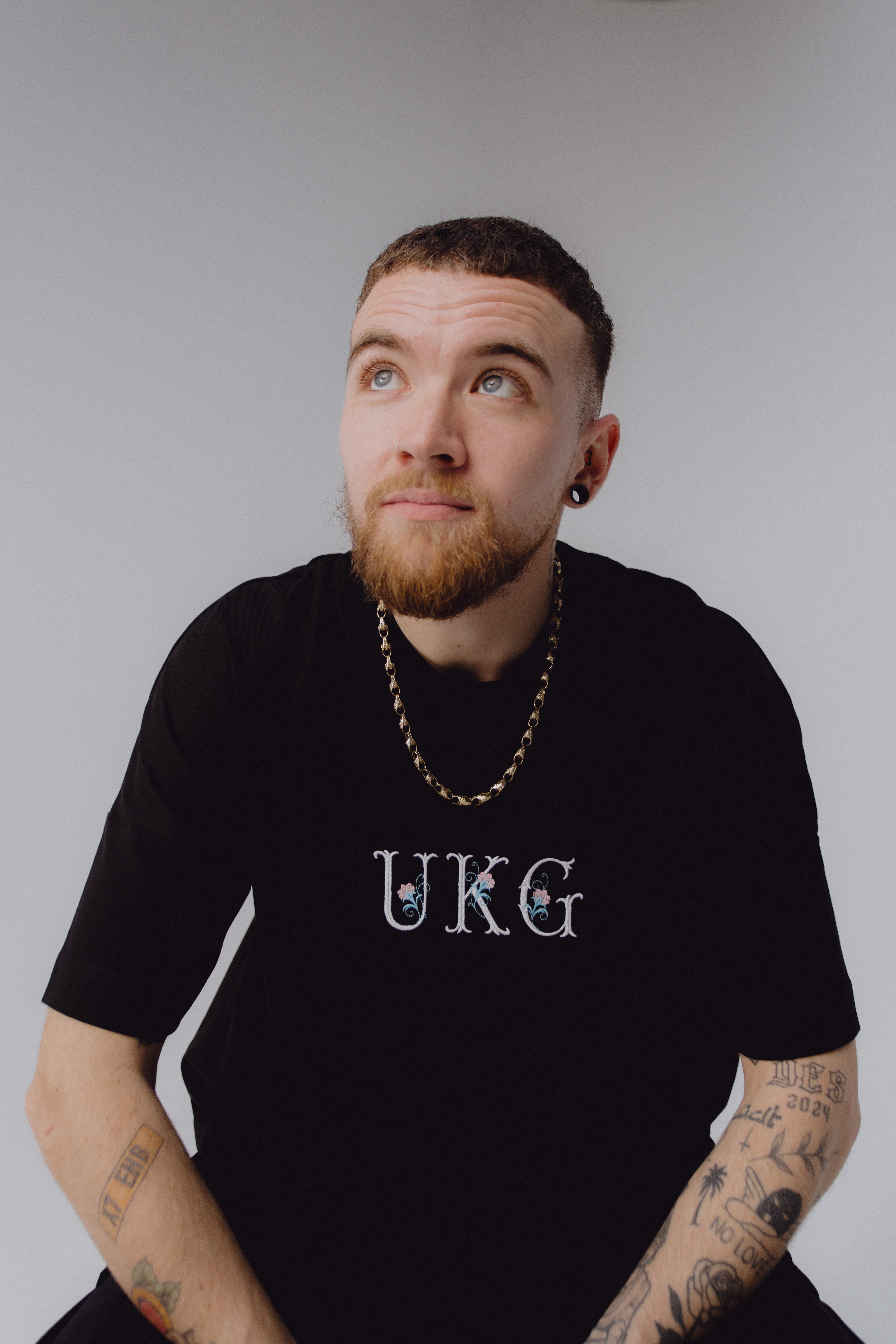 Black floral UKG design t-shirt