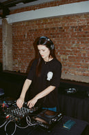 Black jungle record label graphic tee