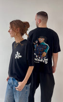 Black oversized t-shirt rave outfit Britain underground