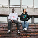 Boxy black hoodie rave clothing jungle