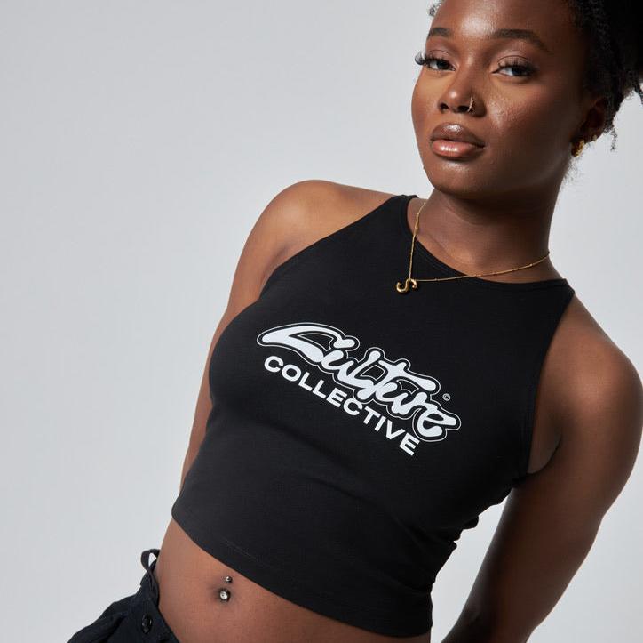 CULTURE COLLECTIVE OG MONO CROP TOP BLACK