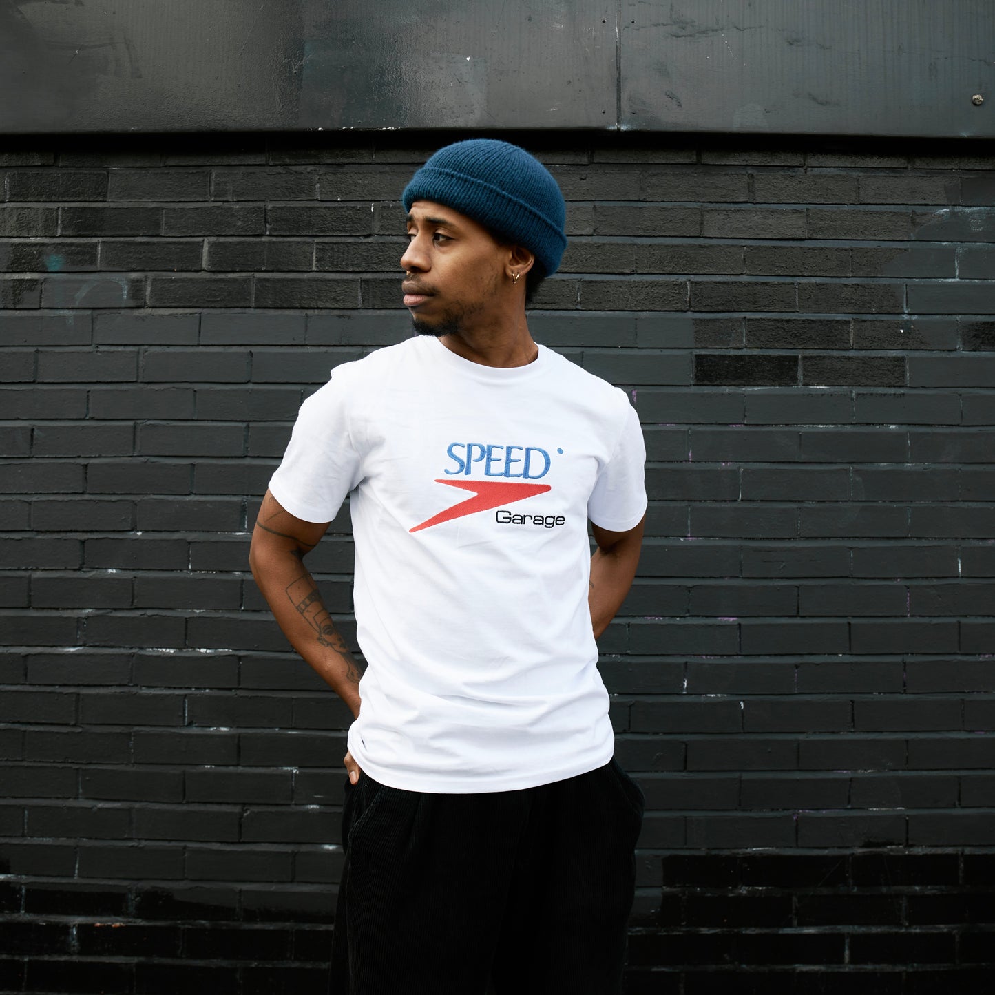 SPEED GARAGE EMBROIDERED TEE WHITE