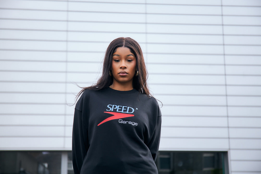 SPEED GARAGE EMBROIDERED SWEATSHIRT BLACK