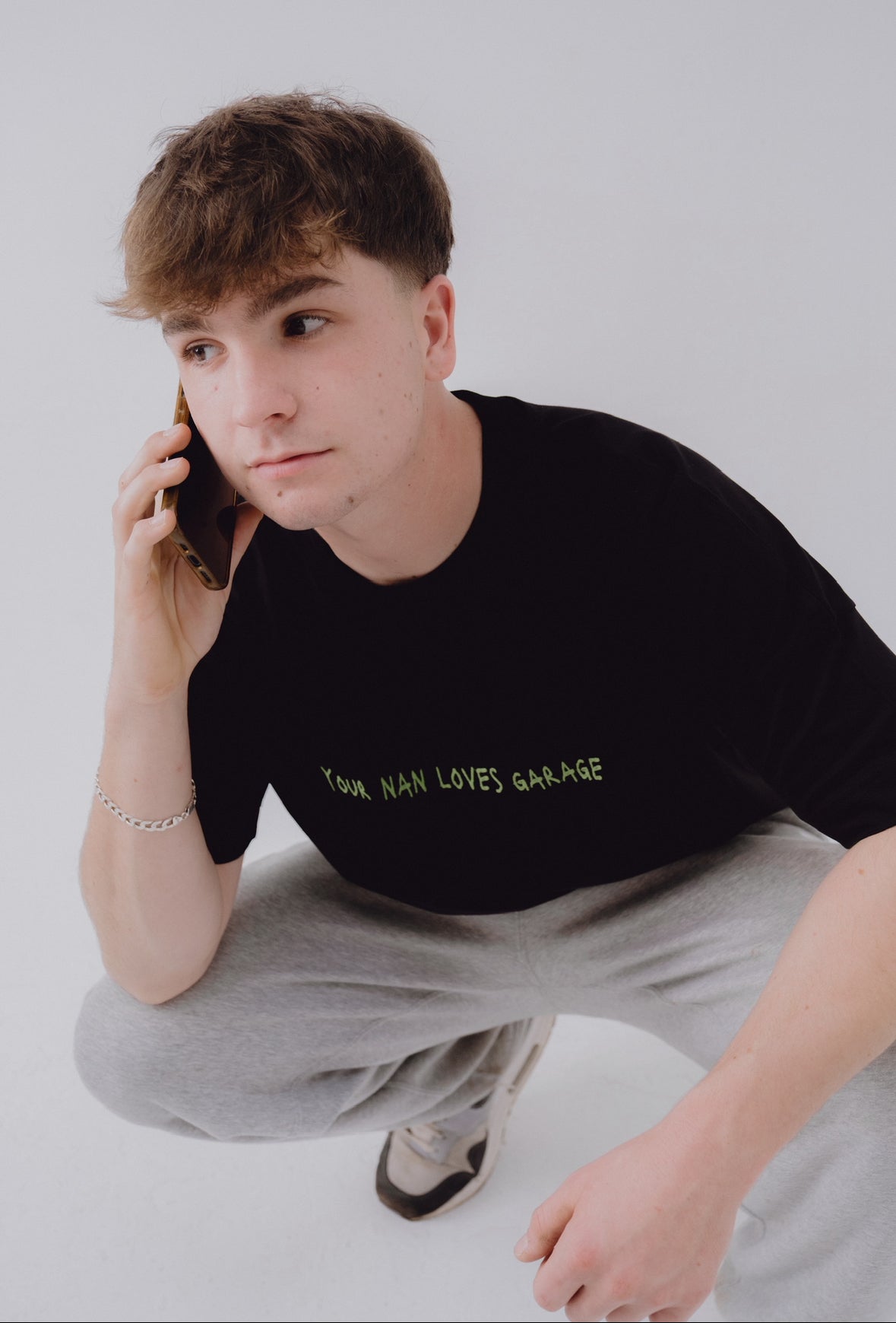 Custom embroidered garage tee black