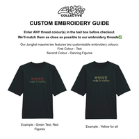 Custom embroidered junglist black tee