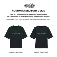 Custom embroidered junglist tee black