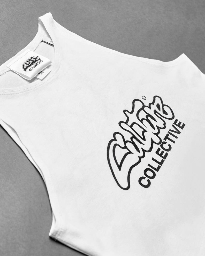 CULTURE COLLECTIVE OG MONO CROP TOP WHITE