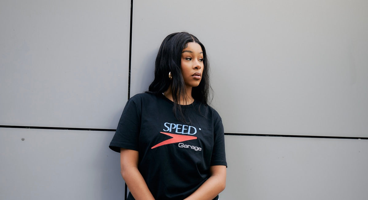 SPEED GARAGE EMBROIDERED TEE BLACK