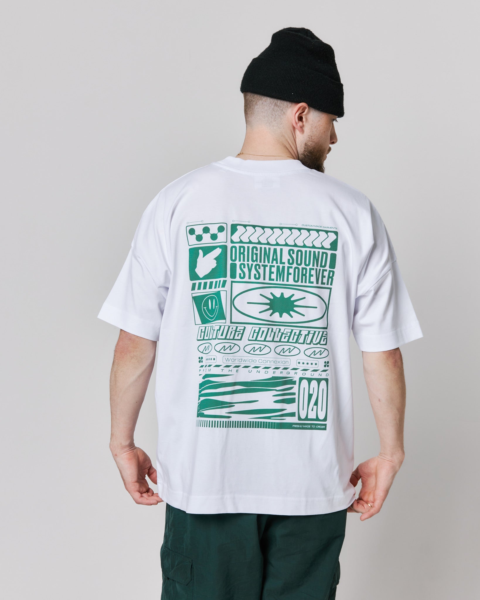 Sound System® Tee Green – 90s Rave Flyer & Sound System T-Shirt