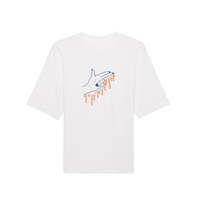 Gun finger embroidered t-shirt white