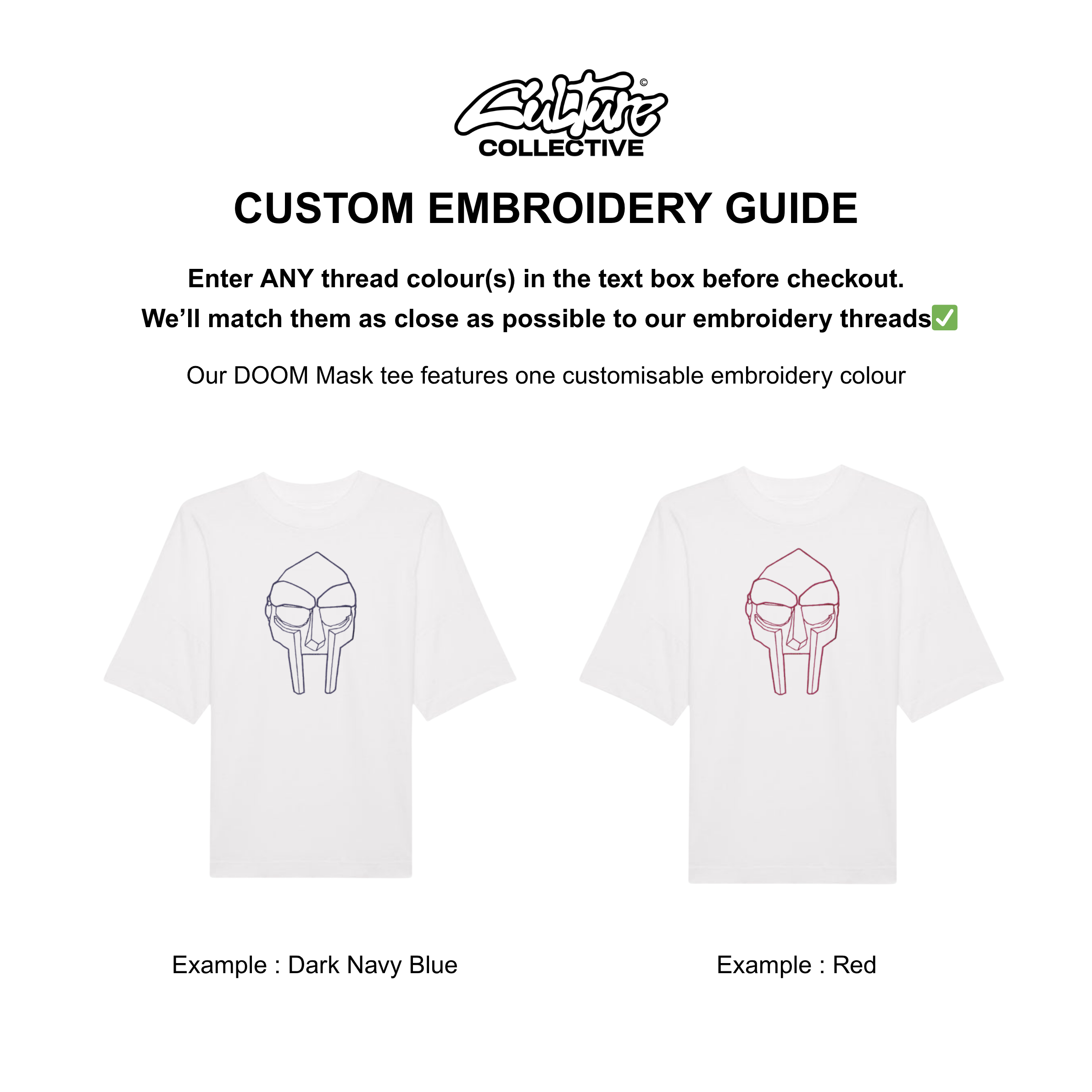 Hand embroidered mask hip hop tee