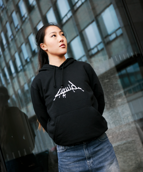Liquid music streetwear hoodie for dnb fans