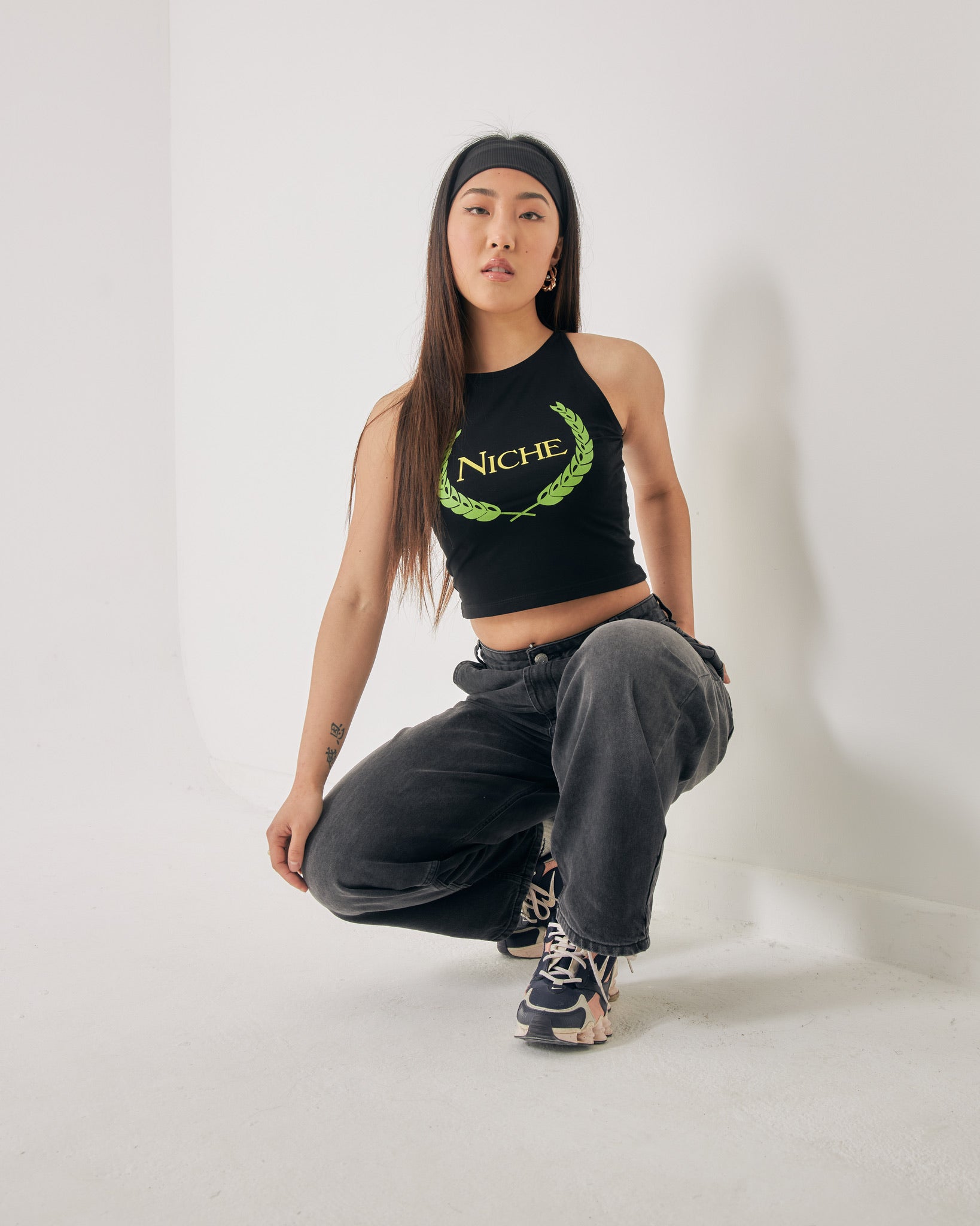 Niche nightclub logo crop top