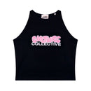 Pink bubble logo crop top