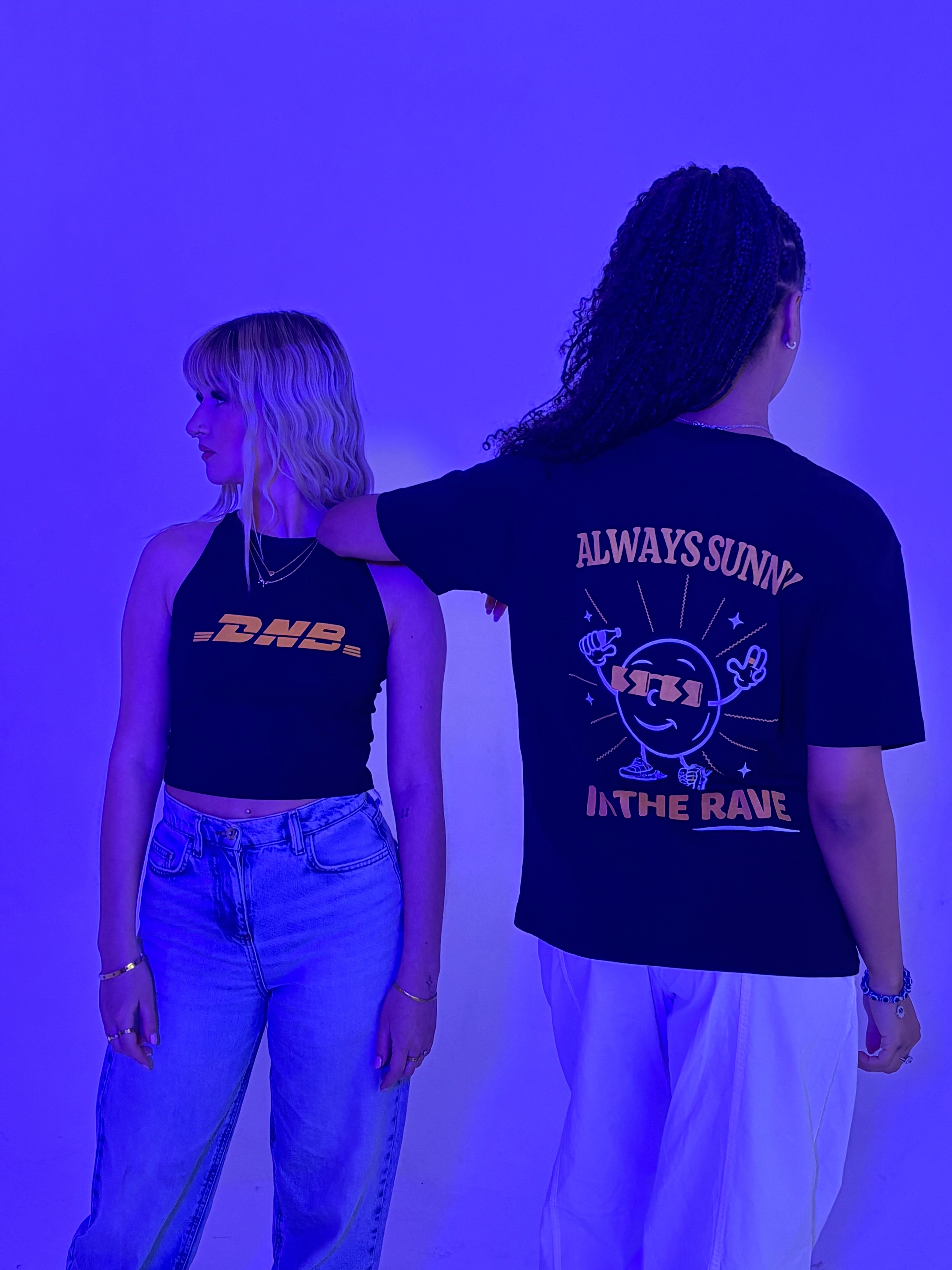 Rave crop top drum and bass black