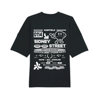 Sheffield Bassline tee black with Culture Collective logo mark