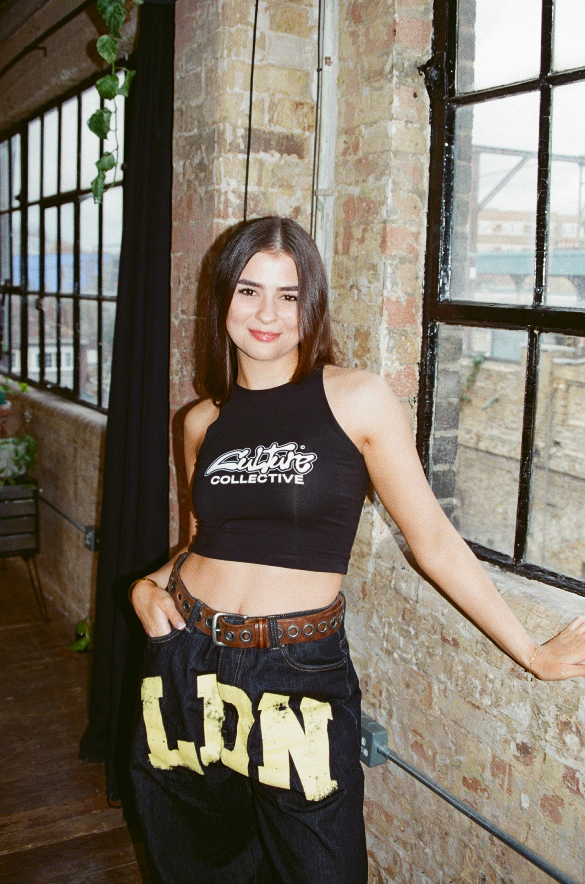 Simple black logo festival top