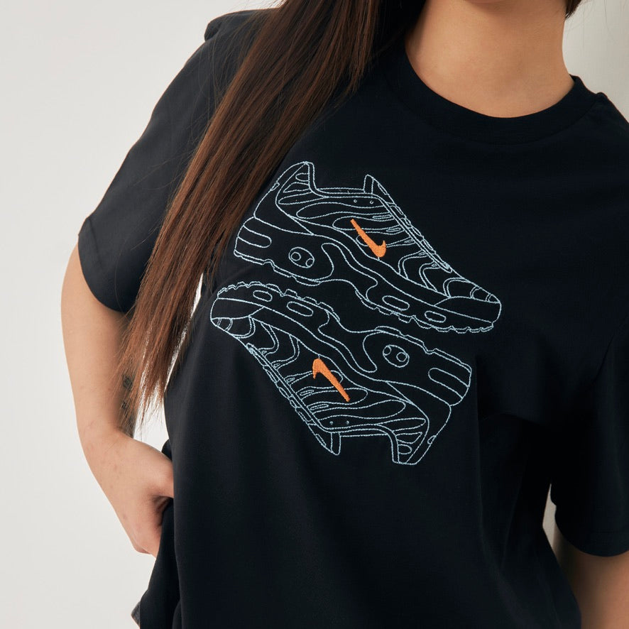 Sneaker-inspired embroidered t-shirt