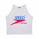 UKG Speed Garage crop top white