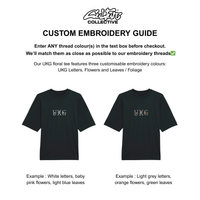 UKG flowers embroidery black