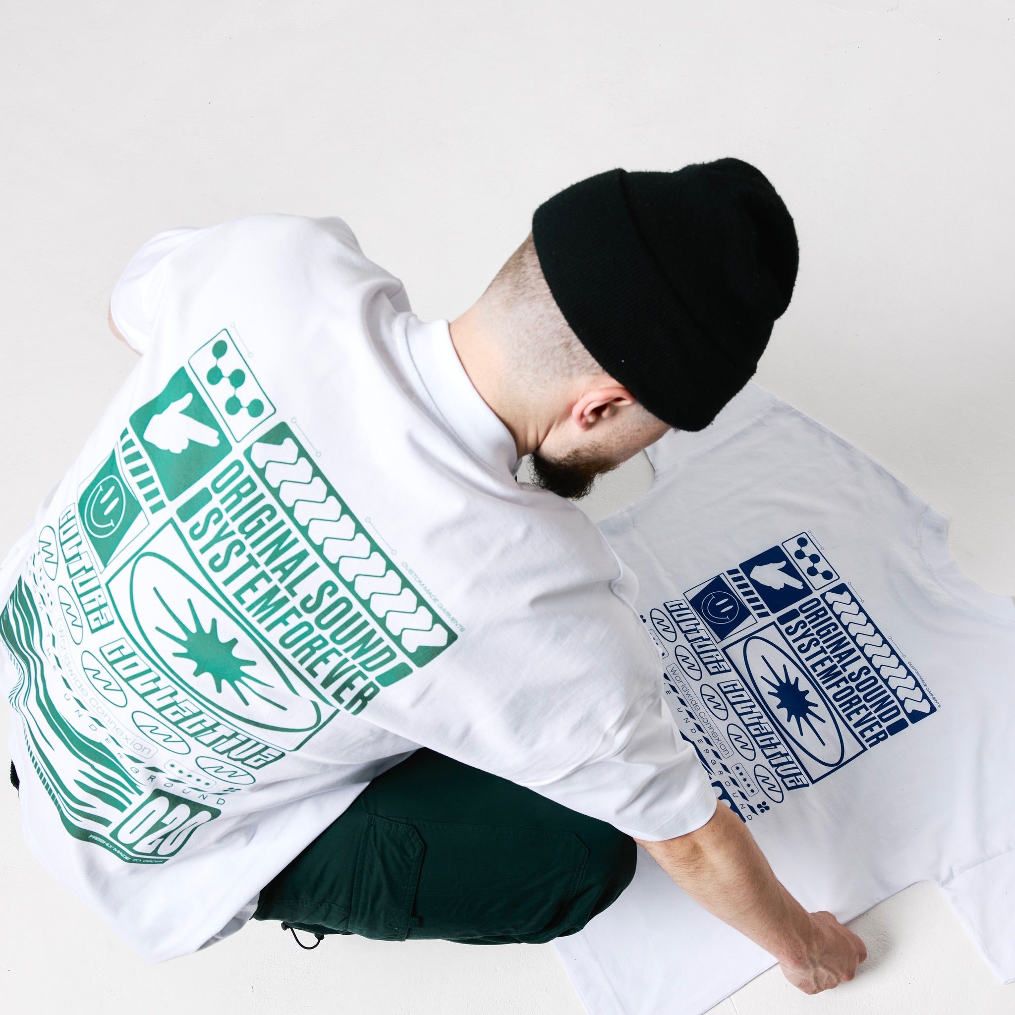 UK rave sound system t-shirt green