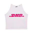 White DnB Delivery crop top