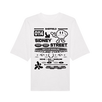 White Sheffield Bassline tee 0114 design