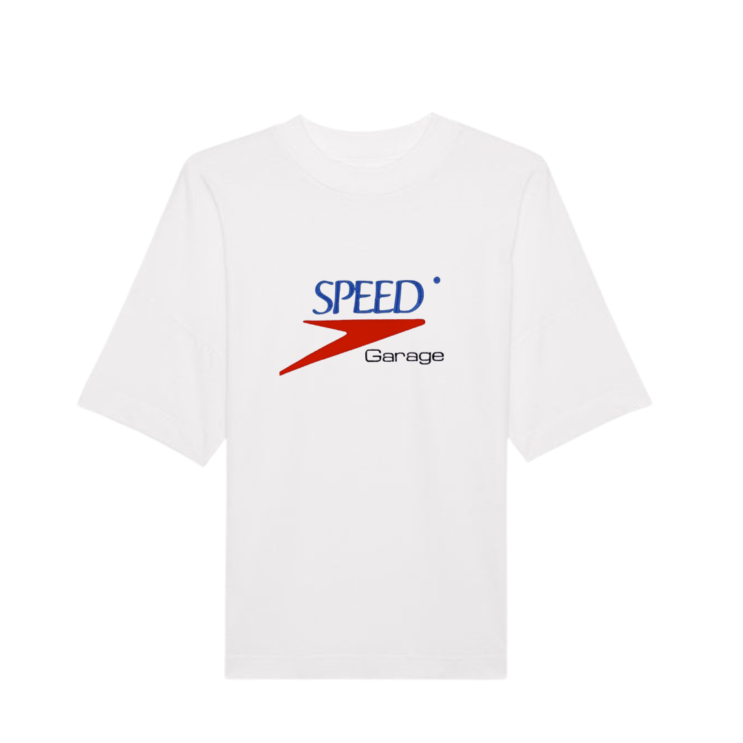 SPEED GARAGE EMBROIDERED TEE WHITE