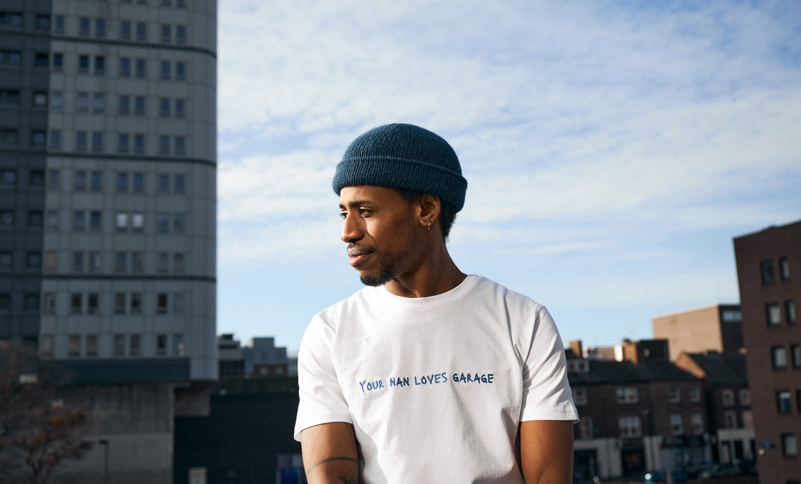 White garage music t-shirt