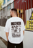 White jungle record label graphic tee