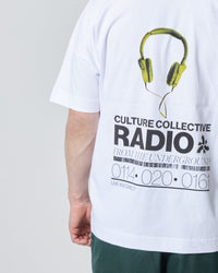 White streetwear tee pirate radio design
