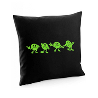 Wobble Man embroidered cushion cover black bassline decor